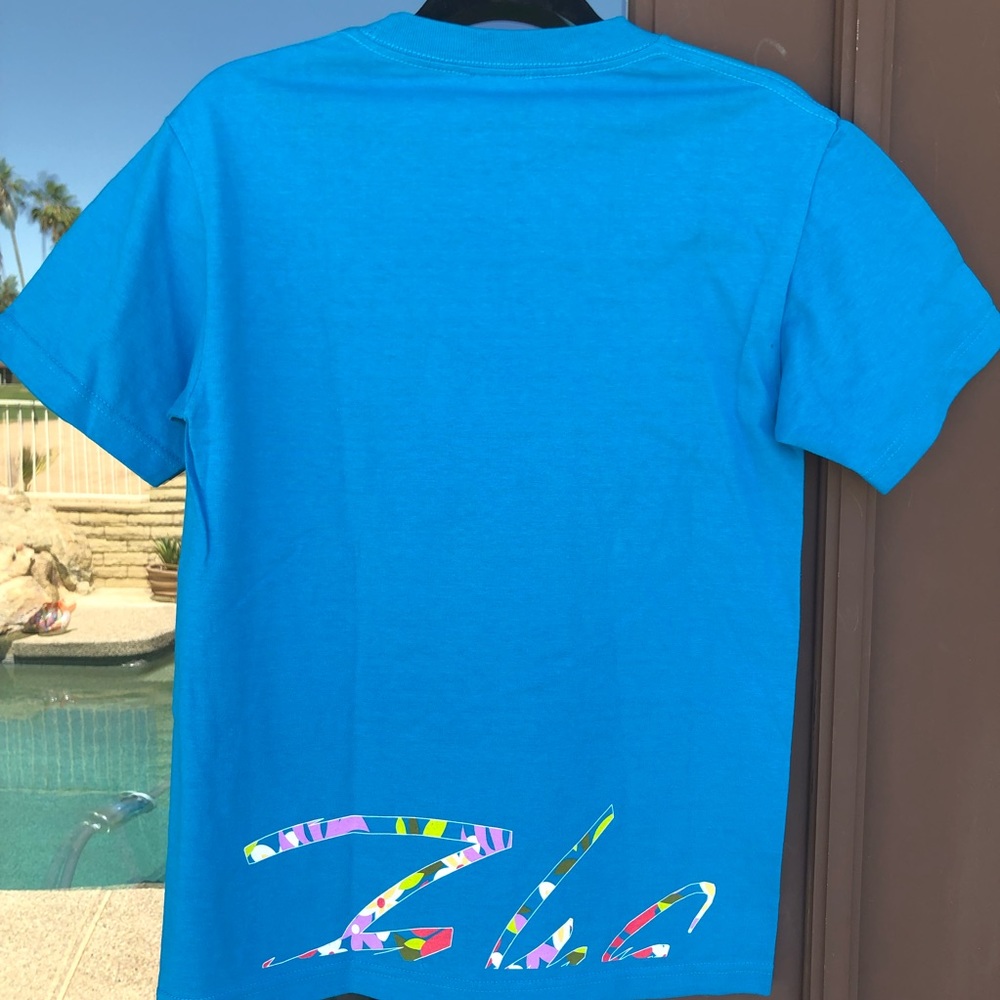 Island Snow Turquoise Blue Hawaiian Bond Girl Silhouette Tee S - Picture 5 of 10